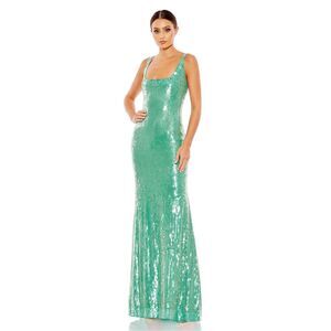 Mac Duggal Sequined Sleeveless Column Prom Gown
